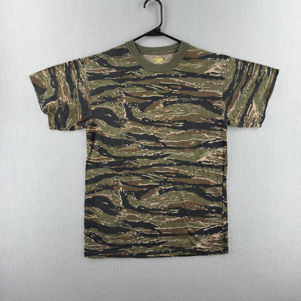 Tiger Stripe Camo T Shirt Mens Medium (Fits Small) Rothco Tee Cotton Casual